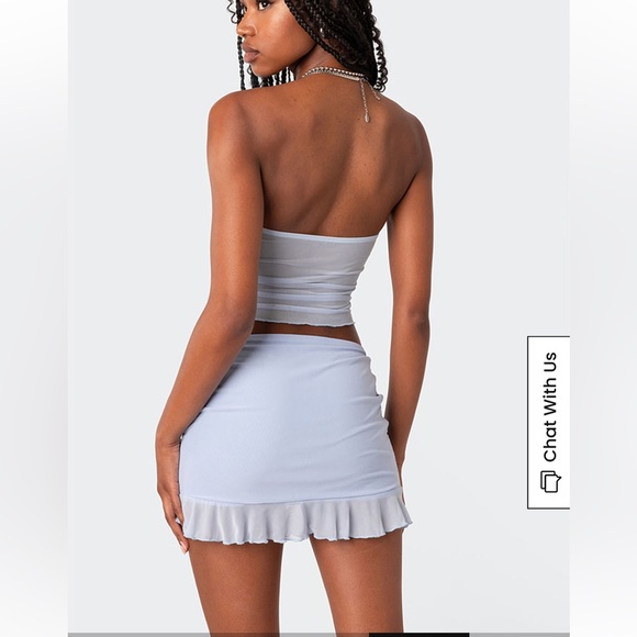 Edikted Light Blue Ruffled Skirt Set - Picture 5 of 5